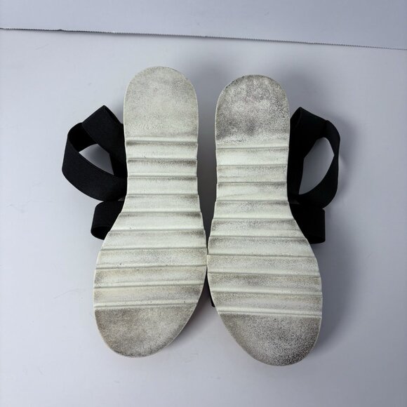 Steve Madden Black Bandi Platform Wedge Strappy Cork Sandal Size 8.5 Casual Boho - Picture 4 of 10